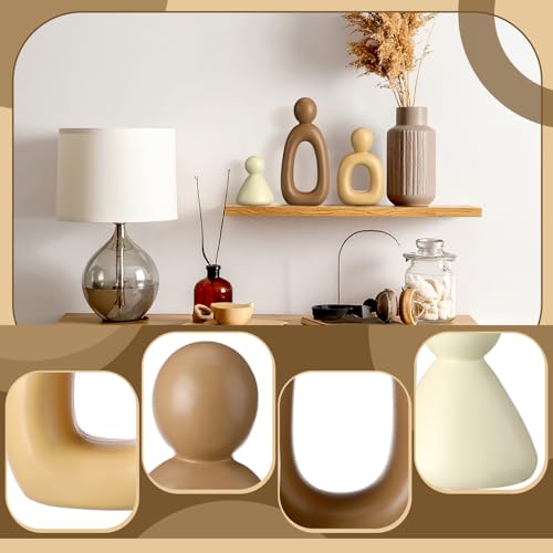 Youyole Abstract Family of 3 Figurines Sculpture Modern Home Decor Love Sculpture Home Decorative Accents Abstract Decorative Statue for Living Room Office Table Shelves Decorations (Warm Brown) - color: Warm Brown
