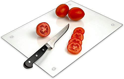 Tempered Glass Cutting Board – Long Lasting Clear Glass – Scratch Resistant, Heat Resistant, Shatter Resistant, Dishwasher Safe. (Large 12x16) - size: 12"L x 16"W