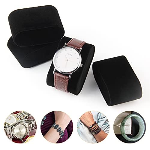 10 Pack Velvet Bracelet,Watch Pillow Jewelry Exhibition (black)