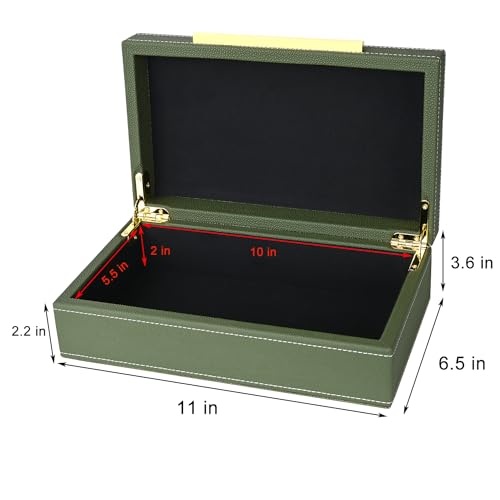 XIGEXIGE Small Green Shagreen box Faux Leather Decorative Box,Keepsake And Memory Storage Decorative Boxes with Lids for Modern Home Decor Jewelry Box Organizer - color: Green
