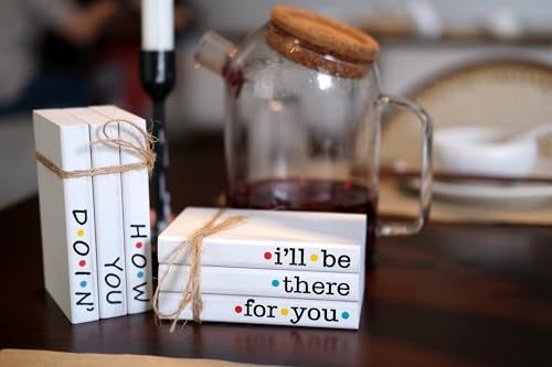 Friends TV Show Signs for Table Shelf decor, Mini Decorative Wooden Book Stack for Tiered Tray Accent, Friendship Gifts - I'll Be There For You Sign - color: There for You