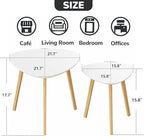 BAMEOS Bamboo Nesting Triangle End Table,Set of 2 Side Table Modern Minimalist Coffee Table for Living Room, Balcony in White - color: White