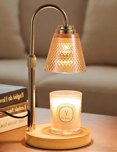 Candle Warmer Lamp with Timer Dimmer, Birthday Gifts for Mom Women Friend Sister, House Warming Gifts, Wax Melt Warmer, Office Apartment Dorm Room Home Decor - color: Natural Wood Color
