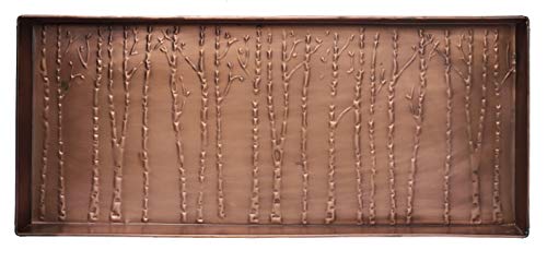 HF by LT Birch Forest Pattern Metal Boot Storage Tray, 30 x 13 inches, Antique Copper Finish - color: Birch Forest Pattern, Antique Copper Finish