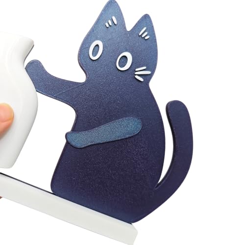 Cat Push Flower Vase for Home Decor Cute Vases for Table Room Decor Unique Lollipop Vases for Women (Small Galaxy Purple White) - size: Small Galaxy Purple White