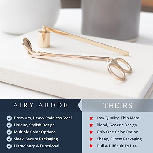 Airy Abode Candle Wick Trimmer and Candle Snuffer Accessory Set – Pick Your Color - color: Gold