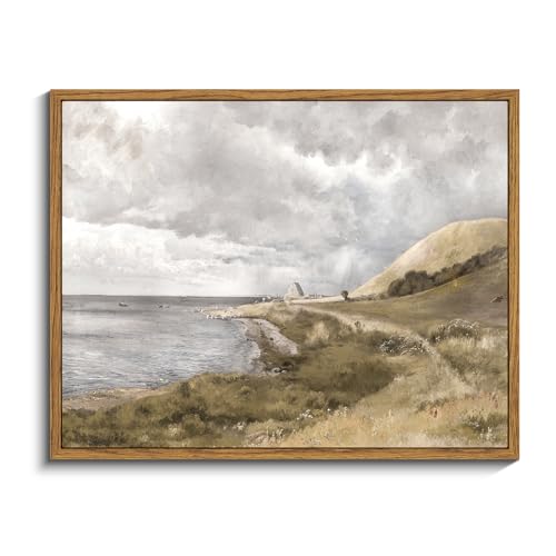 InSimSea Framed Canvas Wall Art Vintage Decor, Coastal Wall Art Seaside Landscape Paintings, Rustic Farmhouse Wall Decorations for Living Room Office Bedroom Decor, 11"x14" - color: Danish Coastal, size: 14"L x 11"W