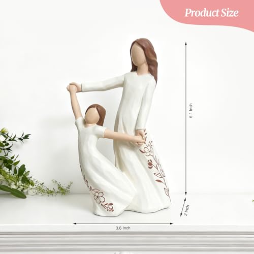 Mother Daughter Dancing Resin Figurine, 6.1" H,Cherished Gifts for Mom & Daughter, Birthday Wedding Mother's Day Timeless Keepsake Decor - style: Dance