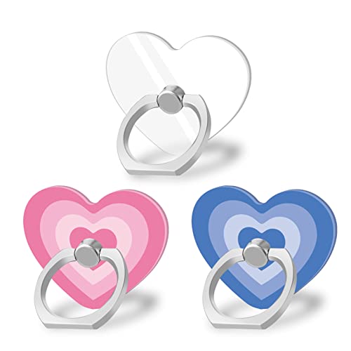 Bonoma Cute Love Heart Phone Ring Holder, 3 Pack Universal Finger Ring Stand Grip Kickstand Ring, 360° Rotation Universal Stylish Stand Compatible with All Smartphones - color: Love Hearts