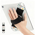 FINTIE Universal Tablet Hand Strap Holder for 9-11 Inch Tablets eReaders, 360 Degrees Swivel PU Leather Secure Portable Adjustable Handle Grip for iPad, Galaxy Tab and 9-11" Tablets (Spring Bloom) - color: Spring Bloom
