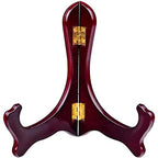 Wooden Easel Mahogany Finish Display Stand Plate Holder Picture Frame Folding Display Stand (6 inches) - size: 6 inches
