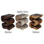 Haussmann Wood Big Wave Verve Accent Snake Table 14 x 14 x 20 in H Walnut Oil - color: Walnut, size: Medium