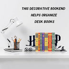H&P Decorative Bookends – Modern Kids Book Stopper for Shelves, Nook Desk Accessories, and Home Decor