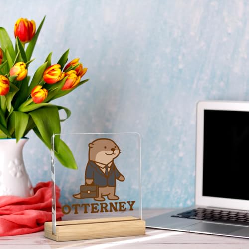 Lawyer Gifts for Women Men Funny Office Decor Funny Office Gifts Work Desk Decor Cute Sea Otter Acrylic Sign for Women Men Lawyer Coworker - color: Otterney