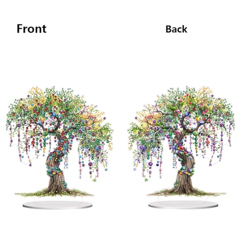 5D Tabletop Diamond Art Kit for Adults, DIY Diamond Painting Kit Stand Up Special Shaped Crystal Desktop Ornament, Box Package - Tree of Life - color: Tree of Life