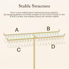 OAOLEER Bracelet Holder Organizer,2 Tier Jewelry Stands and Displays with 40 Movable Hooks Gold Bracelet Stand Jewelry Rack for Necklaces Bangles
