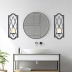 OYEFLY 2 Pcs Metal Candle Sconce,Rustic Wall Candle Sconces (Black)
