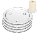 4 Packs Clear Glass Candle Plates Candle Tray Candle Holder,4inch Transparent Round Pillar Plates for Dining Table Wedding ，Small Round Candlestick for Pillar Candle - size: 4-in