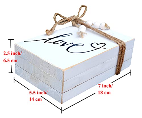 LIVDUCOT Wooden Decorative Books Stack for Coffee Table Faux Book Stack for Decoration Love Family Where Life Begins Modern Farmhouse Decor White Book Decor for Shelf 7X 5.5X 2.5' - color: Family