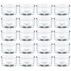 36 Pack Clear Glass Tealight Candle Holders, 1.8 Inch Wide x 1 Inch High, for 1.5" Tealights, Bulk for Wedding Centerpieces, Party, Dinner, Home Decor