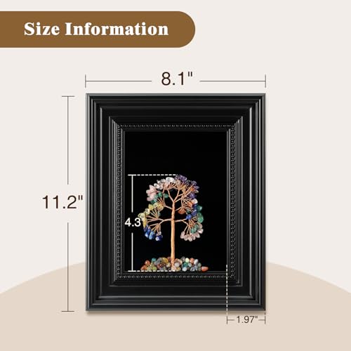 FOLKOR LIFE Vintage Wall Art Decor, Framed Wall Sculptures Art with Embossed Crystal Tree for Home Decor, Living Room Décor, Housewarming Gifts for New Home, 13 * 13" - color: Black-Crystal Tree