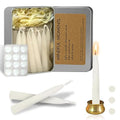 Mini Taper Candle Meditation Candles,White 20 Minute Prayer Candlestick Dripless Beeswax Candles with Brass Candle Holder for Yoga & Spiritual Rituals,30-WHI - color: MCBEE30PC-WHITE