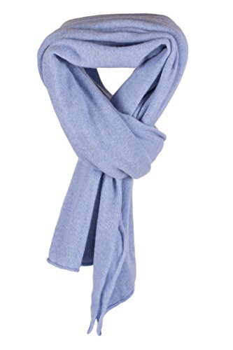 Love Cashmere Women's 100% Cashmere Wrap Scarf - hand made in Scotland RRP $350 - color: Sky Blue