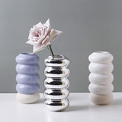 Nordic Ceramic Vase Modern Abstract Art Geometric Flower Plant Holder Decor - size: Pink circle