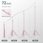 SENSYNE 72" Phone Tripod & Selfie Stick, Extendable Cell Phone Tripod Stand with Wireless Remote and Phone Holder, Compatible with iPhone Android Phone, Camera, Pink - color: Pink, size: 72-inch