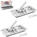 Stainless Steel Ice Cube Trays with Tweezers, Easy-Release Lever Handle, Durable Metal Ice Cube Trays for Freezer, Ideal for Whiskey, Cocktails & Drinks (2 Pack) - color: 18-Cube Ice Tray - Pack of 2