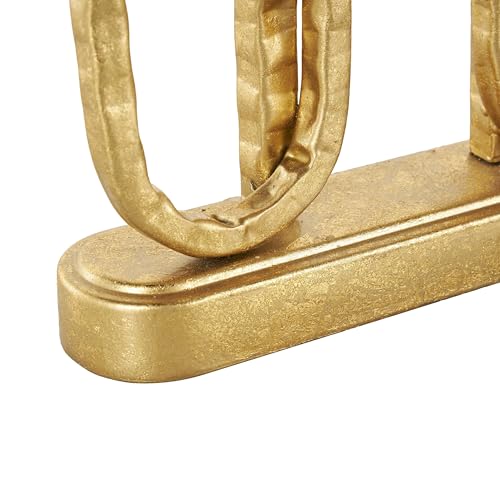 Deco 79 Metal Decorative Candle Holder Interlocked Chains Candle Stand with Rectangle Base, Candlestick Holder 9" x 2" x 10", Gold - color: Gold, size: 9" x 2" x 10"