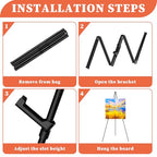 Easel Stand for Sign, 63" Portable Easels Stand for Display, Lightweight Adjustable Tripod Art Easel Stand for Wedding Sign, Black Metal Painting Easel with Portable Bags (2 Pack)