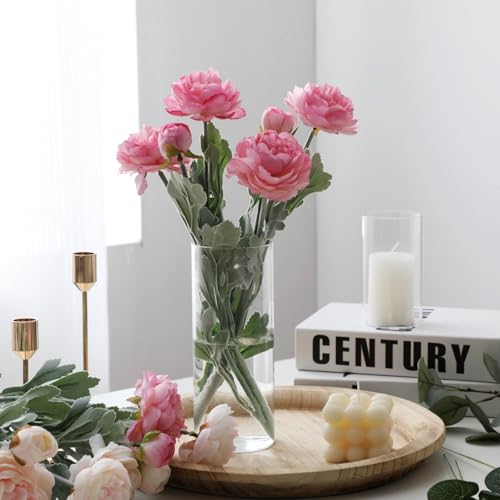 Set of 16 Pcs Glass Cylinder Vases for Centerpieces with 24 Pcs White Floating Candles for Centerpieces Glass Candle Holder for Table Shelf Wedding Party Home Decor (4"+6"+8"+10") - size: 16 SET