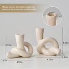 2 Pcs Pretty Ceramic Candle Holder, Modern Abstract Art Candlestick Holder Set, Table Centerpiece Taper Candle Holders Decorations for Home Decor Wedding, Dinning, Party, Mantel, TV Stand, and Kitchen