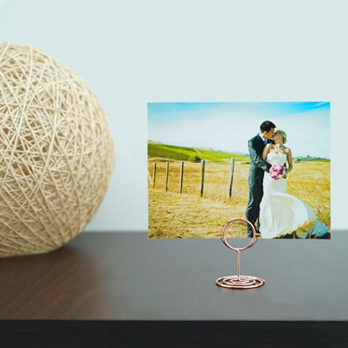 Jofefe 20Pcs Table Number Holders, Place Card Holder, Mini Table Card Holders, Cute Picture Holder Photo Holders for Wedding Reception Party, Table Centerpieces (Rose Gold) - color: Rose Gold
