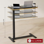 SANODESK Medical Adjustable Overbed Bedside Table with Hidden Casters, Pneumatic Mobile Laptop Computer Standing Desk Cart with Tray, Hospital and Home Use(31.5" W x 17.7" D, Black) - color: Black, size: Large