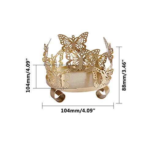 SUPERFINDINGS 1PC Iron Butterfly Candle Holder 4.1x4.1x3.5inch Decorative Candlestick Holder Art Tealight Candle Holder Golden Cup Candlestick for Home Table Christmas Party Decoration
