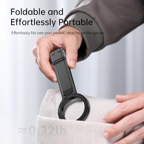 ULANZI MA30 Magnetic Phone Tripod Stand for iPhone - Aluminium Maglock Smartphone Mini Tripod Pocket Cell Phone Stand Strong Magnet Quick Mount Compatible with iPhone 17 16 15 14 13 12 Series, Black - color: Black