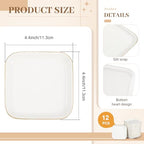 Shappy 12 Pcs Ceramic Jewelry Tray 4.5 in Ring Dish Bulk Decorative Trinket Dish for Bridal Christmas Birthdays Gifts - style: Square