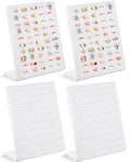 Henoyso 4 Pcs Velvet Ring Display 50 Slots L-Shaped Ring Display Stand Tray Holder for Selling Earring Jewelry - color: White
