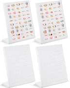Henoyso 4 Pcs Velvet Ring Display 50 Slots L-Shaped Ring Display Stand Tray Holder for Selling Earring Jewelry - color: White