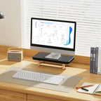 Single Monitor Stand Riser, 16Inch Wood Desk Organizer with Monitor Stand & Storage Computer Monitor and Laptop Riser Multifunctional Laptop Stand Desk Organizer for Office Home Screen/Laptop/PC Black