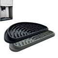 Silicone Refrigerator Drip Tray Catcher 2 packs.Protects Ice and Water Dispenser Pan From Spills,Fit Refrigerator Water Tray, Recycle and Dry Quickly (Semi-Circular, Black+Grey) - size: Semi-Circular