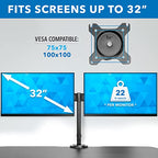 Mount-It! Electric Standing Desk Converter with Dual Monitor Arms for 2 Screens (Max 32"), Large 35.4" Wide Desktop, Motorized Stand Up Desk Riser, Keyboard Tray, USB, Black Stand up Desk Convertor - size: Large 35.4"