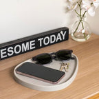 MONEST Avocado Jewelry Tray (Gray), Ring Dish, Trinket Tray, Key Dish, Nightstand Organizer