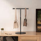 niffgaff 2 Pack 15‘’-24‘’ T Bar Purse Display Stand Tabletop: Adjustable Height Handbag Holder, Countertop Hanging Rack for Long Necklace Scarf Lanyard, Black - color: Black
