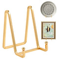 Plate Holder Easel Display Stand - 4.5 inch Metal Plate Stands for Display - Tabletop Picture Stand - Gold Iron Easels for Display Pictures | Photo Frames | Book | Decorative Plates | Plaque -2 Pack - size: 4.5 inch-2