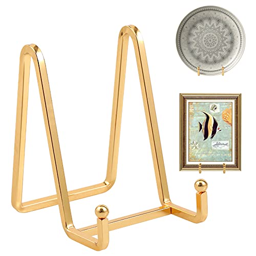 Plate Holder Easel Display Stand - 4.5 inch Metal Plate Stands for Display - Tabletop Picture Stand - Gold Iron Easels for Display Pictures | Photo Frames | Book | Decorative Plates | Plaque -4 Pack - size: 4.5 inch-4
