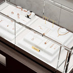 PU Leather Watch Stand Display Holder Organizer Jewelry Showcase (White) - size: 3.15" x 3.15" x 1.97"