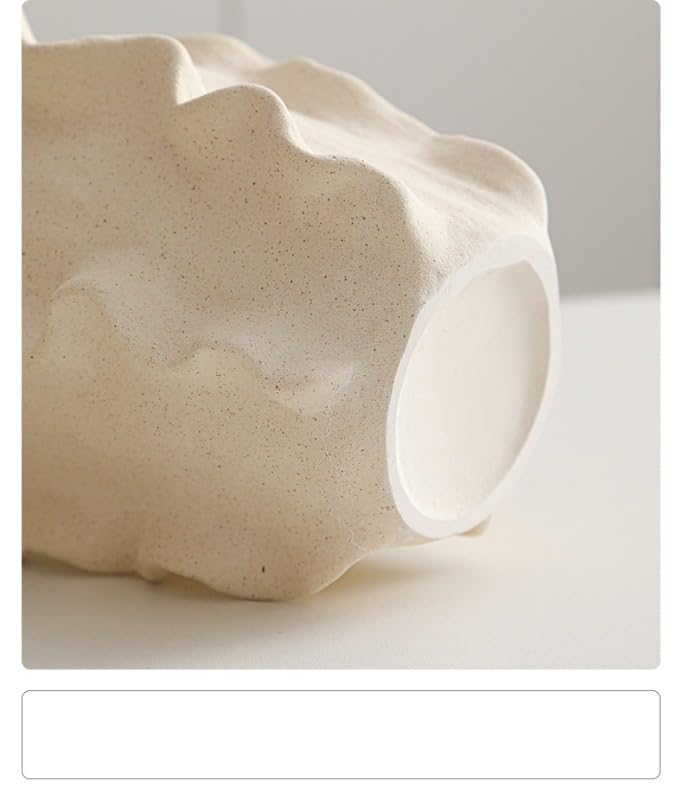 White Ceramic Vase – Nordic Minimalist Unglazed Stoneware Flower Vessel, Living-Room Centerpiece, Boho-Soft Furnishing Accent (04 Models (Small)) - color: 04 Models (Small)